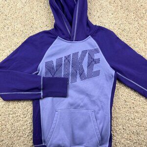 Nike Women's XS Purple Pullover Hoodie Jacket Fall Fleece Lined Therma-Fit